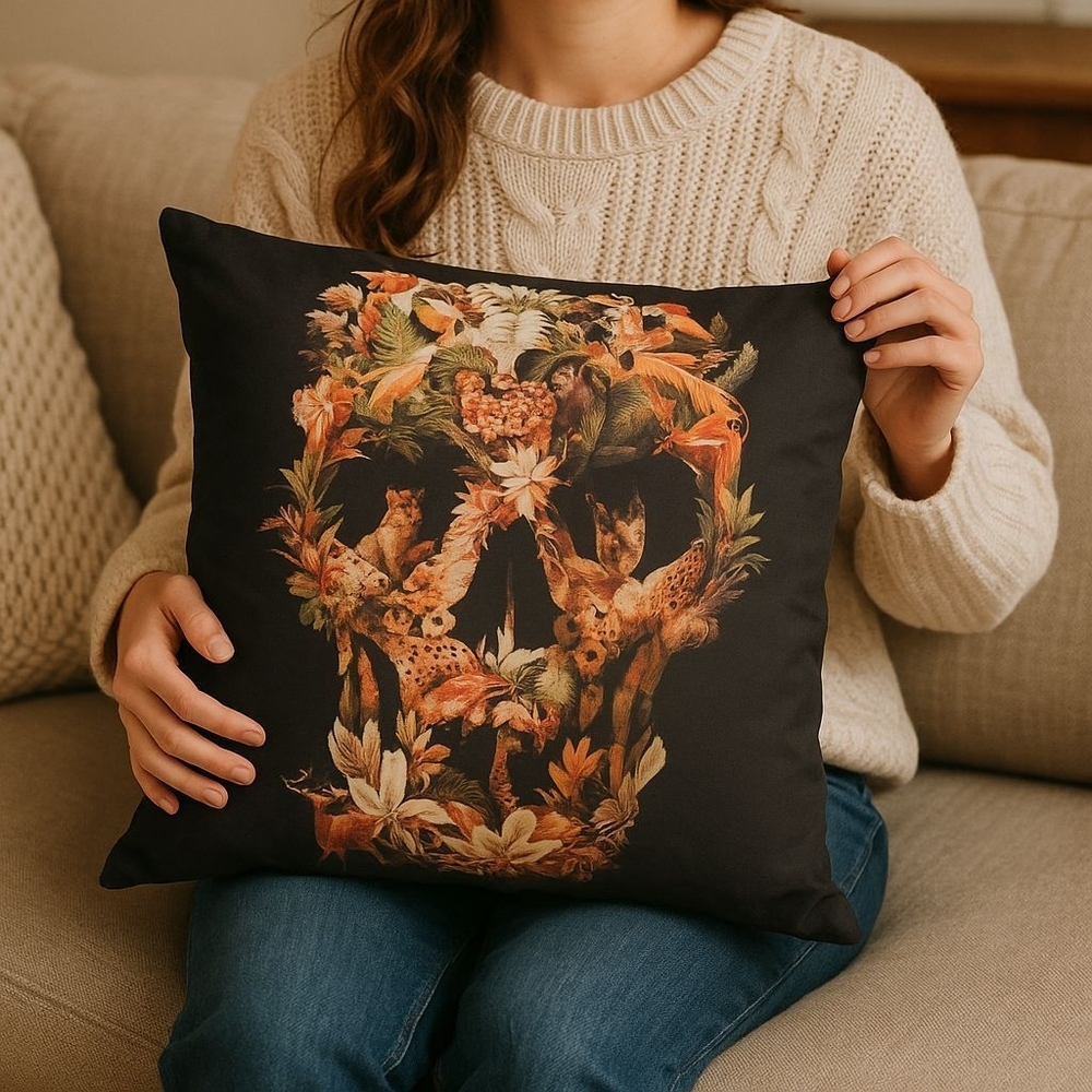 💓 New NATURE SKULL Pillow Case Cover